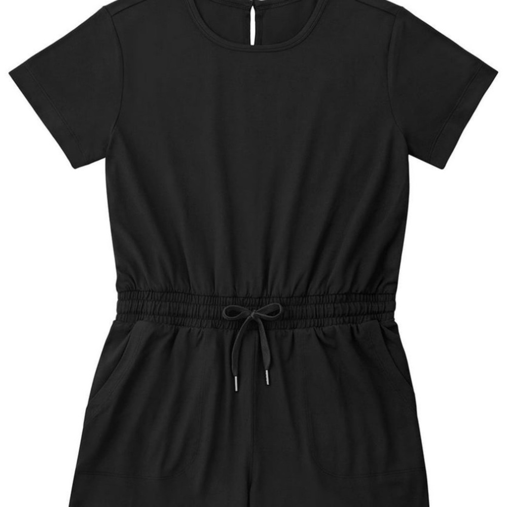 Member’s Mark Romper Black Short Sleeve Romper With Drawstring Waistband Large